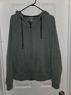 Kenneth Cole Men’s Olive Green Full-Zip Hoodie Sweatshirt